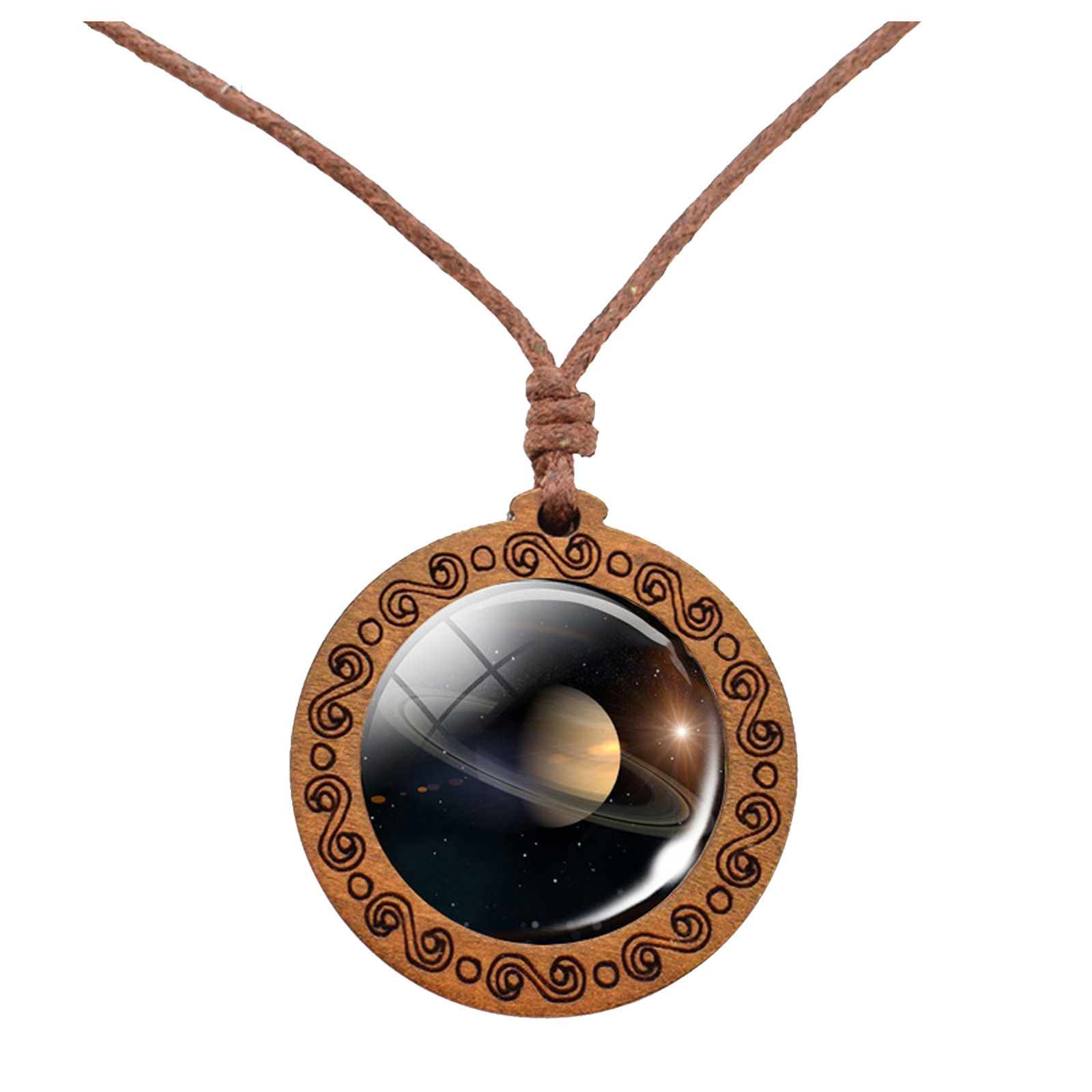 thumbnail image 2 of Ocho planetas collar colgante de doble cara de vidrio Universo Galaxy Solar System collar para las mujeres, 2 of 2